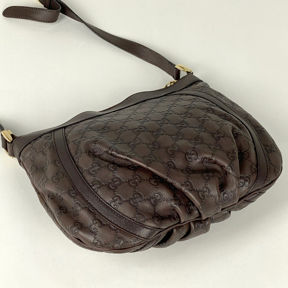 Gucci sima Brown Wallet Long Logo Shima GG Round Leather Zipper - Picture 1 of 6